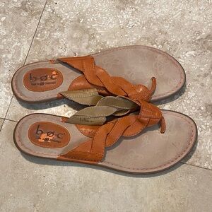 b.o.c. Tan and Orange garland Braided Sandals